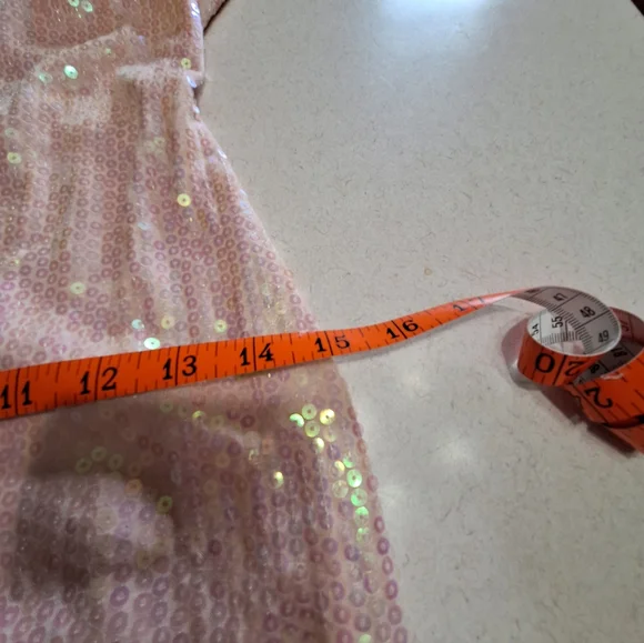 Iridescent Pink Sequin Bodycon Mini Dress-Cute Back - Picture 12 of 14